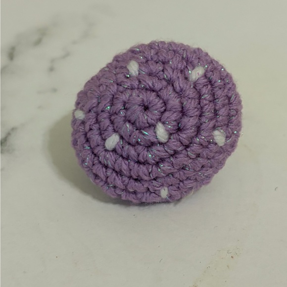 Crochet Purple Sparkle Popping Mushrooms - Picture 2 of 2